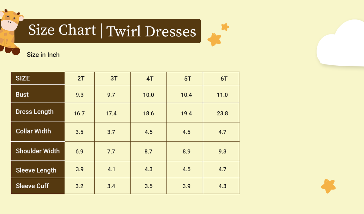 PJ Size Chart