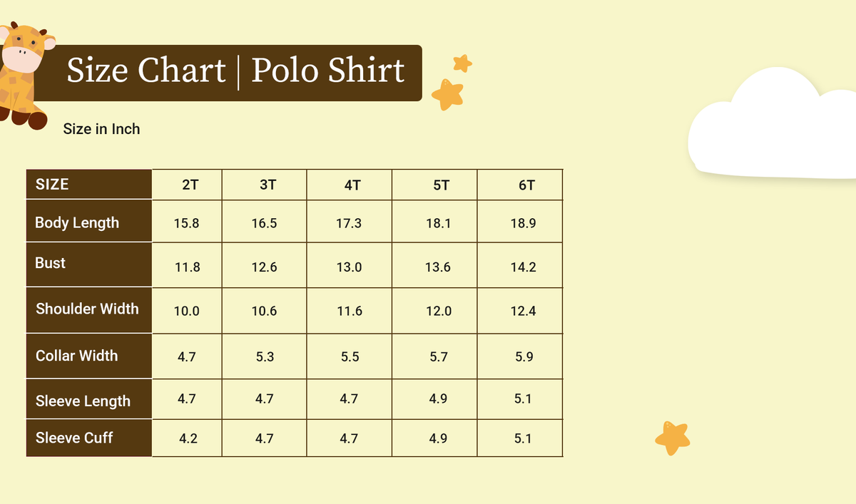 PJ Size Chart