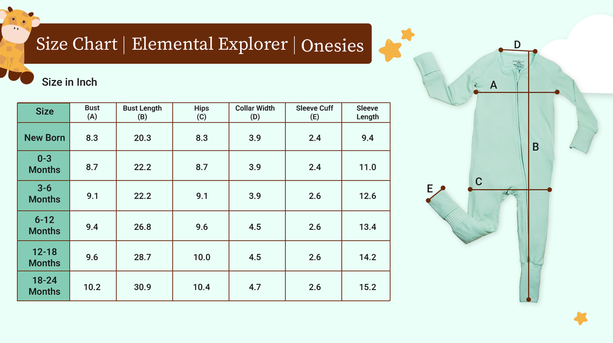 PJ Size Chart