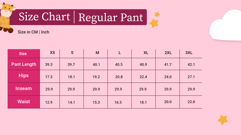 PJ Size Chart